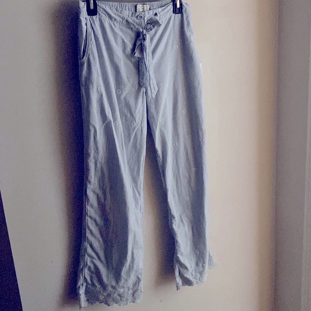 FatFace Stripe Pajama Pant with Scalloped Bottoms